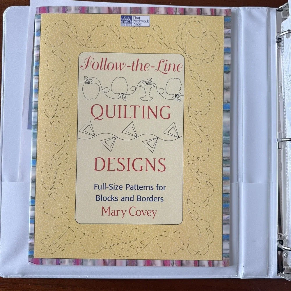 Mary Covey Follow the Line Quilting Pattern Binder Lot‎ 48 Pg Pantograph Designs